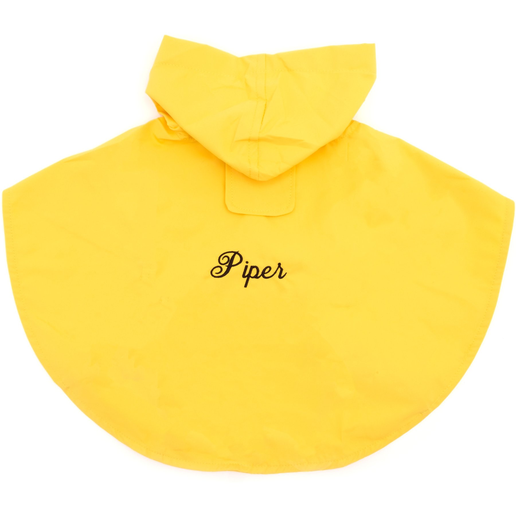 The Worthy Dog Personalized Poncho Water Resistant Dog Raincoat, Yellow, Small