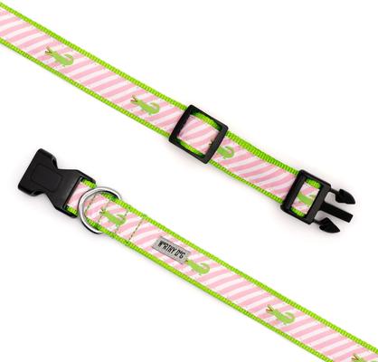 Show full view: The Worthy Dog Pink Stripe Alligator Dog Collar, Pink, Small: 8 to 14-in neck, 5/8-in wide slide 3 of 6