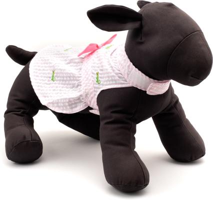 Show full view: The Worthy Dog Pink Stripe Alligator Dog Dress, Pink/White, Medium slide 3 of 4