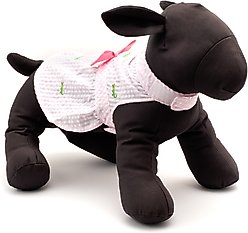 The Worthy Dog Pink Stripe Alligator Dog Dress, Pink/White, Small slide 2 of 3