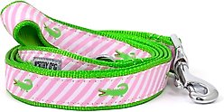 The Worthy Dog Pink Stripe Alligator Lead Dog Leash, Pink, Small: 5-ft long, 5/8-in wide