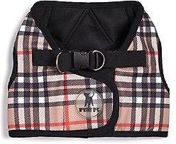The Worthy Dog Plaid Sidekick Dog Harness, Tan, Medium: 18 to 21-in chest