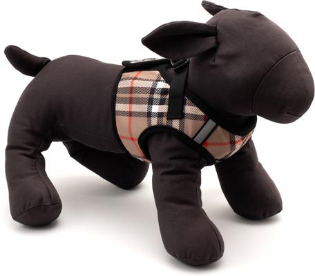 Show full view: The Worthy Dog Plaid Sidekick Dog Harness, Tan, XX-Small: 11 to 13-in chest slide 2 of 4