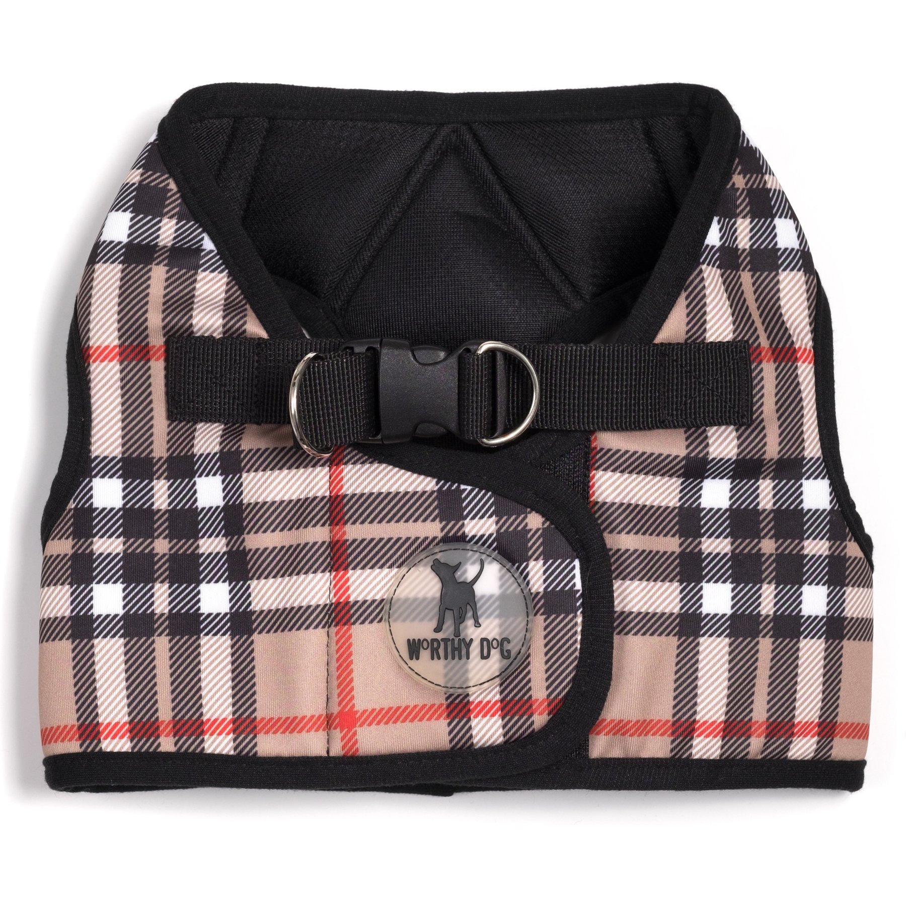 The Worthy Dog Plaid Sidekick Dog Harness, Tan, XXX-Large: 32 to 36-in chest