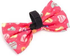 The Worthy Dog Valentine's Day Puppy Love Dog Bow Tie, Pink, Large slide 2 of 3