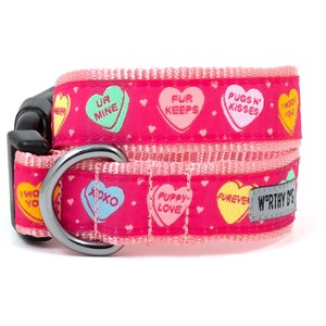 The Worthy Dog Puppy Love Dog Collar, Pink, X-Large: 17 to 23-in neck, 1-in wide