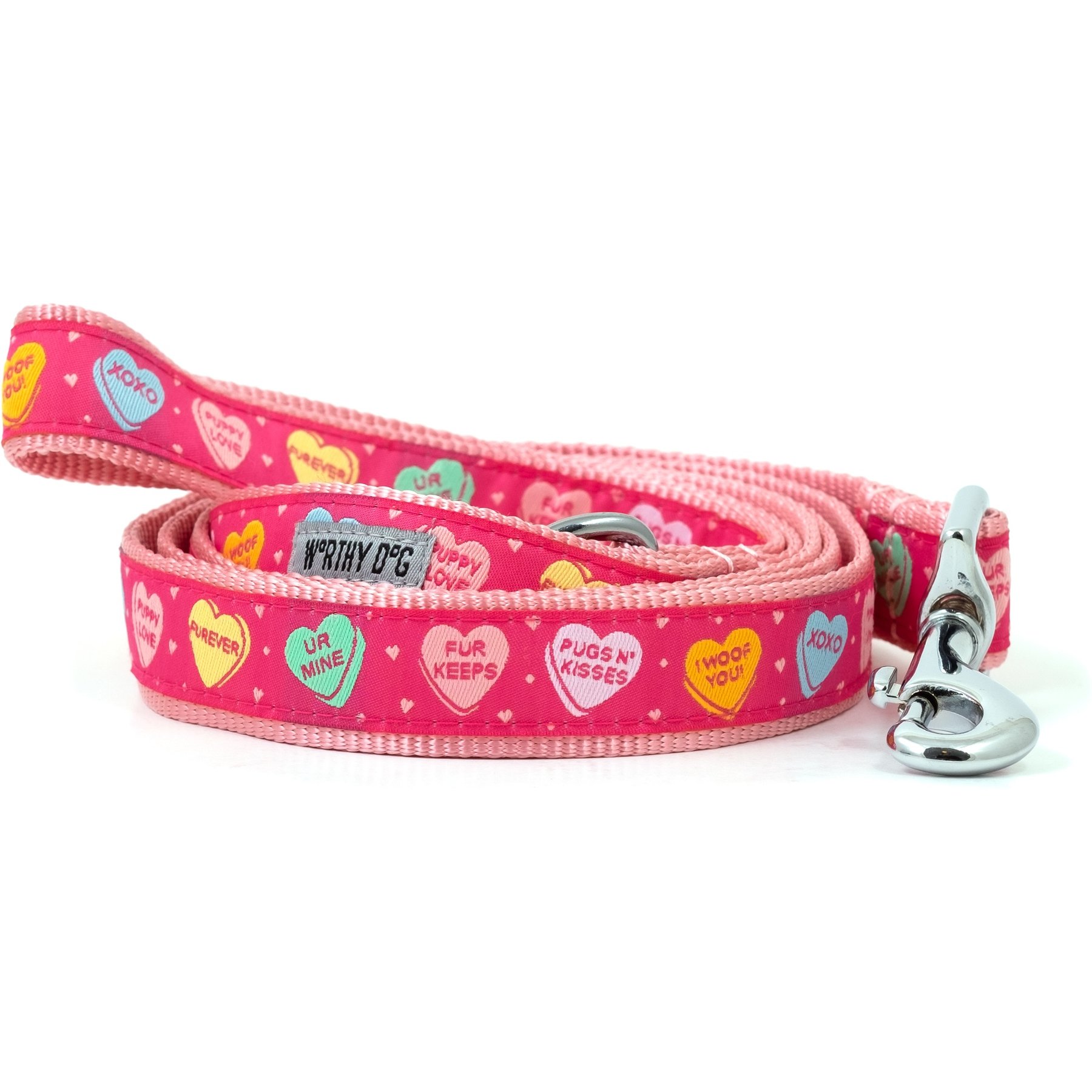 The Worthy Dog Puppy Love Lead Dog Leash, Pink, Small: 5-ft long, 5/8-in wide