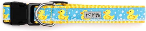 Show full view: The Worthy Dog Rubber Duck Dog Collar, Blue, Small: 8 to 14-in neck, 5/8-in wide slide 3 of 4