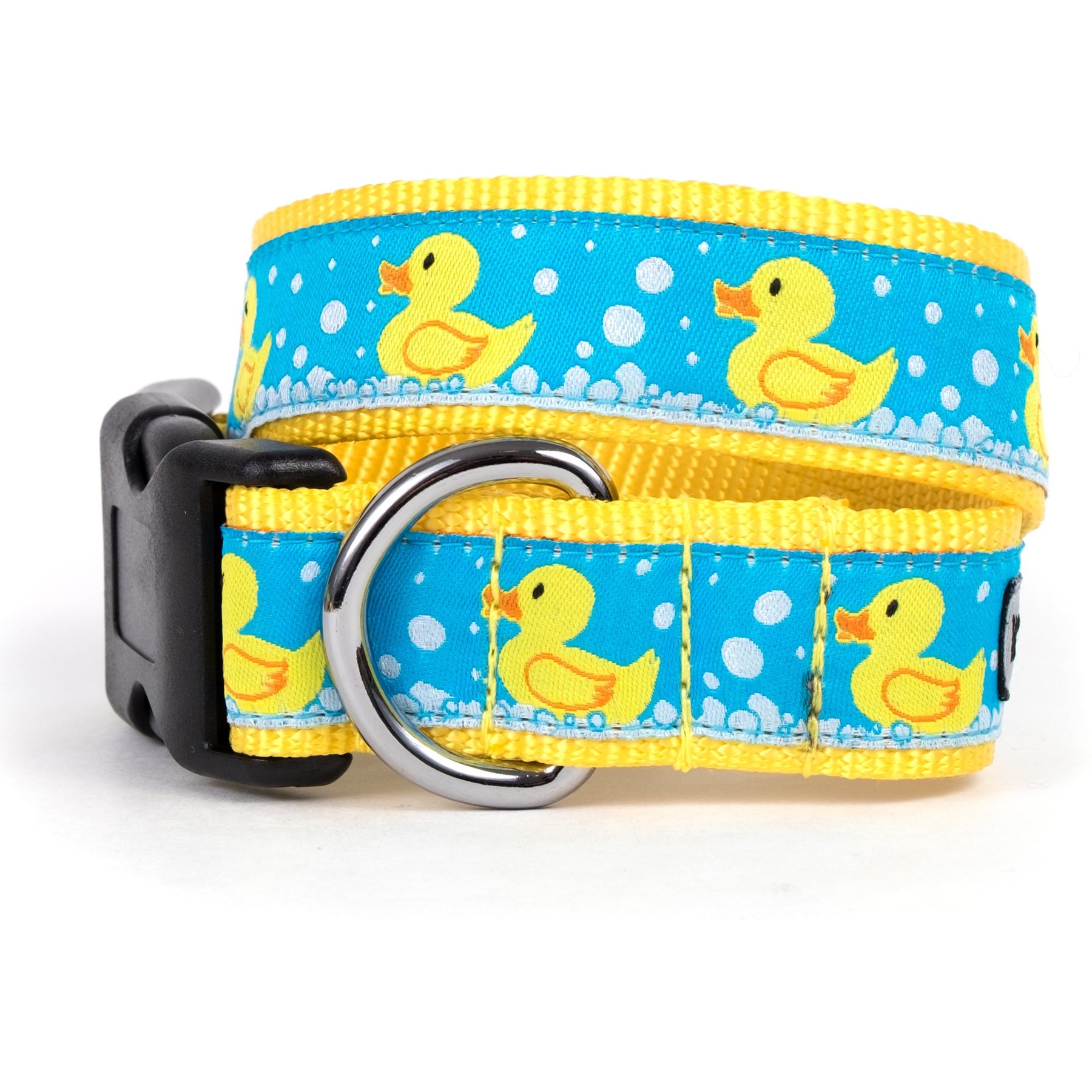The Worthy Dog Rubber Duck Dog Collar, Blue, X-Large: 17 to 23-in neck, 1-in wide