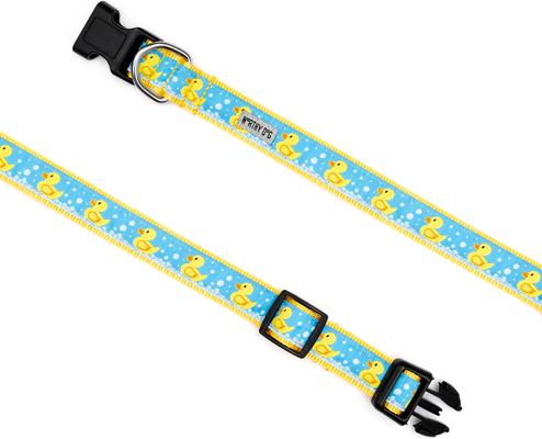 Show full view: The Worthy Dog Rubber Duck Dog Collar, Blue, X-Small: 5 to 11-in neck, 1/2-in wide slide 4 of 4