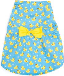 The Worthy Dog Rubber Duck Dog Dress, Blue, Large