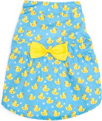 The Worthy Dog Rubber Duck Dog Dress, Blue, Small