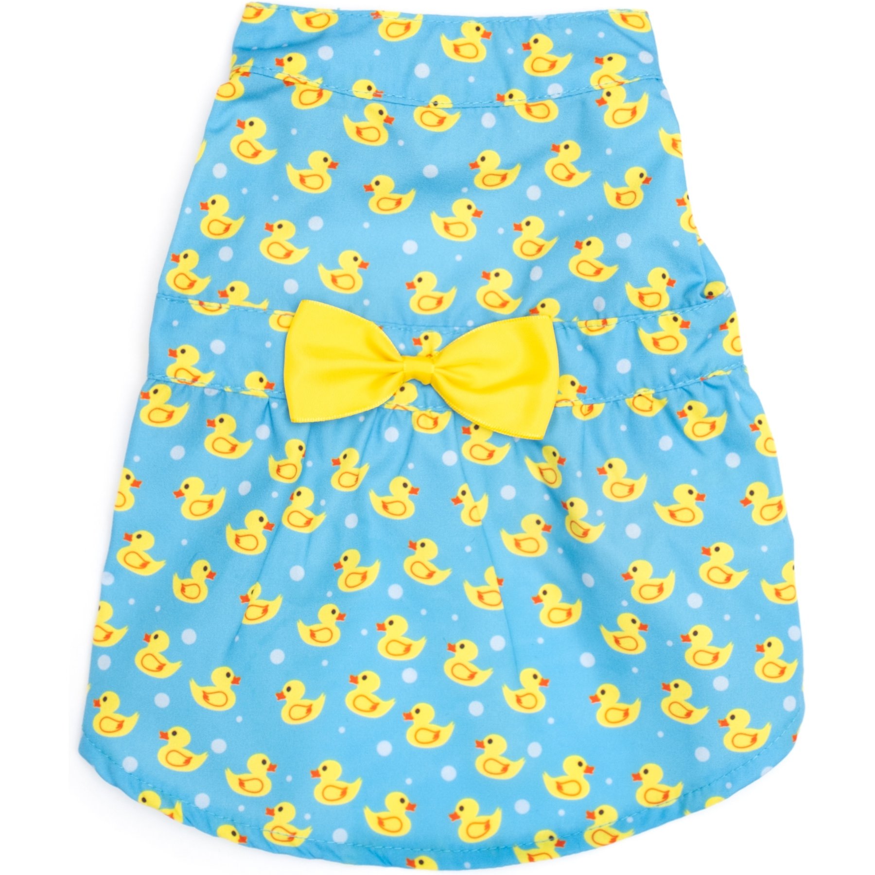 The Worthy Dog Rubber Duck Dog Dress, Blue, Small