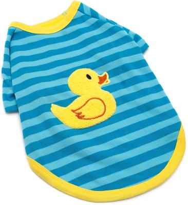 Show full view: The Worthy Dog Rubber Duck Dog Tee, Blue, Blue, Medium slide 3 of 5