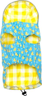 Show full view: The Worthy Dog Rubber Duck London Dog Raincoat, Blue, Medium slide 2 of 2
