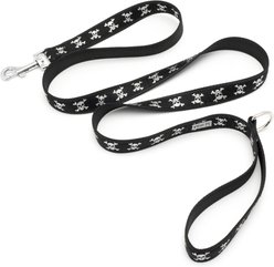 The Worthy Dog Skull & Crossbones Lead Standard Dog Leash, Black, Large: 5-ft long, 1-in wide slide 2 of 3
