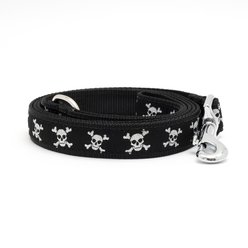 The Worthy Dog Skull & Crossbones Lead Standard Dog Leash, Black, Large: 5-ft long, 1-in wide