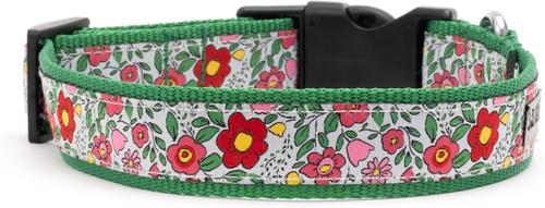 Show full view: The Worthy Dog Spring Garden Dog Collar, Coral, Medium: 11 to 17-in neck, 1-in wide slide 5 of 7