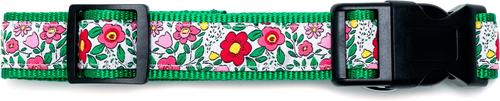 Show full view: The Worthy Dog Spring Garden Dog Collar, Coral, X-Small: 5 to 11-in neck, 1/2-in wide slide 2 of 7