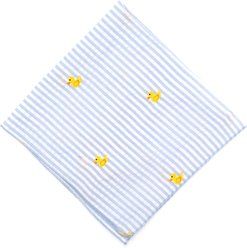 The Worthy Dog Stripe Rubber Duck Dog Bandana, Light Blue, Large slide 2 of 3