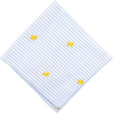 Show full view: The Worthy Dog Stripe Rubber Duck Dog Bandana, Light Blue, Large slide 3 of 4