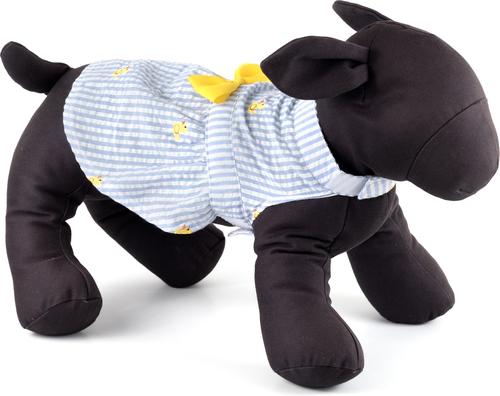 Show full view: The Worthy Dog Stripe Rubber Duck Dog Dress, Light Blue/White, XX-Large slide 3 of 4