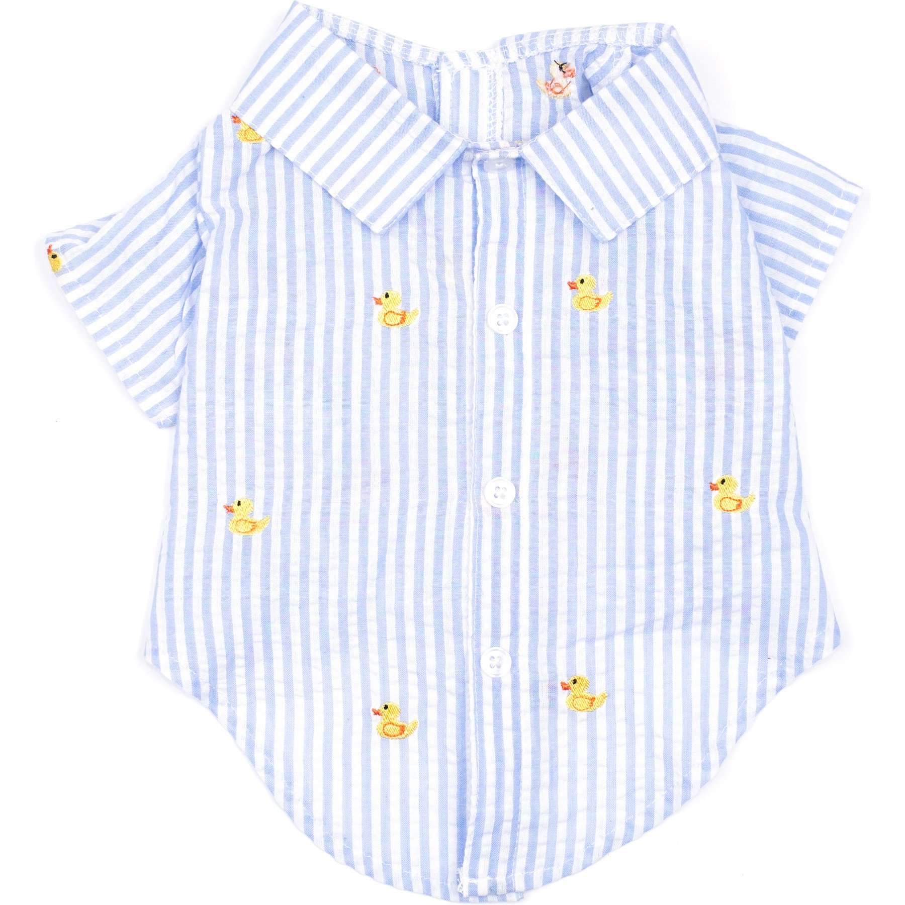 The Worthy Dog Stripe Rubber Duck Dog Shirt, Light Blue/White, X-Large