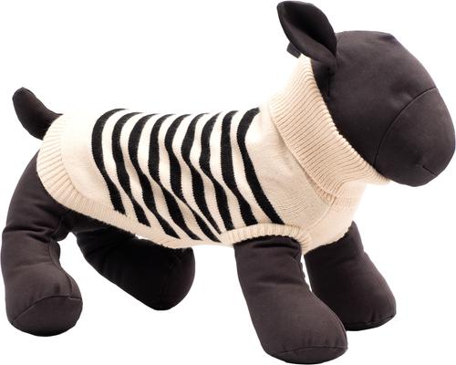 Show full view: The Worthy Dog Stripe Turtleneck Dog Sweater, Cream/Black, Small slide 2 of 4