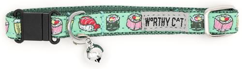 Show full view: The Worthy Dog Sushi Cat Collar, One Size: 9 to 11-in neck, 1/2-in wide, Mint Green slide 2 of 3