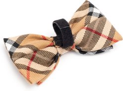 The Worthy Dog Tan Plaid Dog Bow Tie, Tan, Large slide 2 of 3