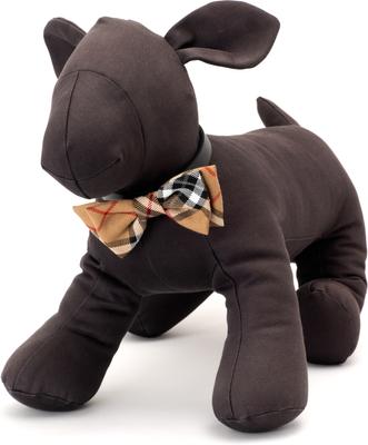 Show full view: The Worthy Dog Tan Plaid Dog Bow Tie, Tan, Large slide 2 of 3