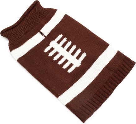 Show full view: The Worthy Dog Touchdown Dog Sweater, Brown, Small slide 4 of 4