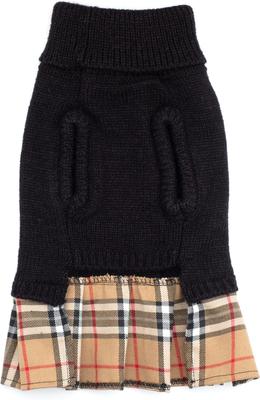 Show full view: The Worthy Dog Turtleneck Dog Sweater Dress, Black/Beige, XX-Large slide 4 of 5