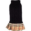 Show in main carousel: The Worthy Dog Turtleneck Dog Sweater Dress, Black/Beige, XX-Small slide 1 of 4