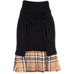 Show in main carousel: The Worthy Dog Turtleneck Dog Sweater Dress, Black/Beige, XX-Small slide 3 of 4