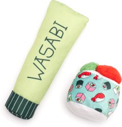 The Worthy Dog Wasabi & Sushi Cat Toys with Catnip, Mint Green, 2 count