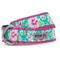 Show in main carousel: The Worthy Dog Watercolor Floral Dog Collar, Teal, Large: 14 to 20-in neck, 1-in wide slide 1 of 5