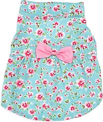 The Worthy Dog Watercolor Floral Dog Dress, Teal, Medium