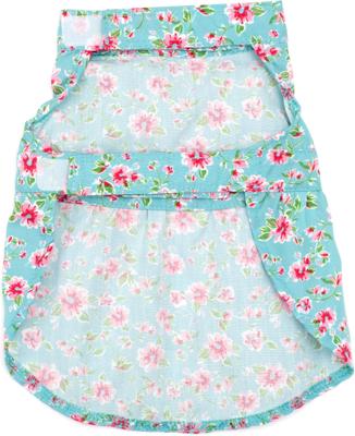 Show full view: The Worthy Dog Watercolor Floral Dog Dress, Teal, Small slide 3 of 4