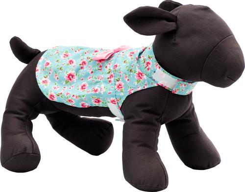 Show full view: The Worthy Dog Watercolor Floral Dog Dress, Teal, XX-Large slide 3 of 3