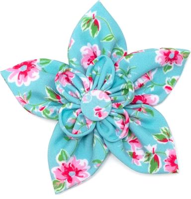 Show full view: The Worthy Dog Watercolor Floral Flower Dog & Cat Collar Accessory, Teal, Large slide 1 of 3