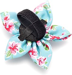 The Worthy Dog Watercolor Floral Flower Dog & Cat Collar Accessory, Teal, Small slide 2 of 3