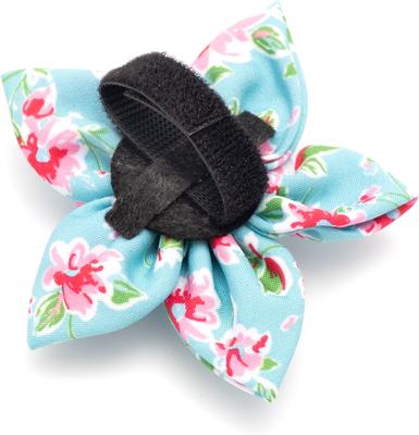 Show full view: The Worthy Dog Watercolor Floral Flower Dog & Cat Collar Accessory, Teal, Small slide 3 of 3
