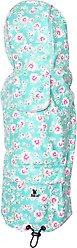 The Worthy Dog Watercolor Floral London Dog Raincoat, Teal, X-Large