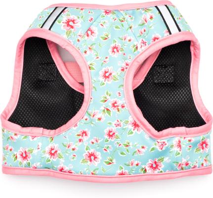 Show full view: The Worthy Dog Watercolor Floral Sidekick Dog Harness, Teal, XX-Small: 11 to 13-in chest slide 3 of 4