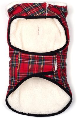 Show full view: The Worthy Dog Windsor Tartan Jacket Dog Coat, Red, Large slide 2 of 3