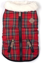 The Worthy Dog Windsor Tartan Jacket Dog Coat, Red, Small