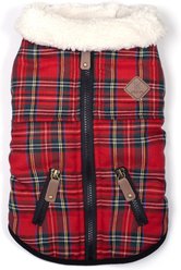 The Worthy Dog Windsor Tartan Jacket Dog Coat, Red, X-Small