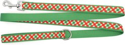 The Worthy Dog Yuletide Check Lead Standard Dog Leash, Red/Green, Large: 5-ft long, 1-in wide slide 2 of 3