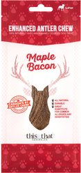 this and that Canine Company North Country Natural Shed Maple Bacon Enhanced Split Elk Antler Chew Dog Treat, Large